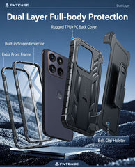 Motorola Edge 2026 Phone Case: Rugged Protective Phone Case with Belt Clip Holster and Kickstand