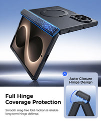 Samsung Galaxy Z Fold 8 Case: 360° Spin Magnetic Stand, MagSafe, Screen Protector, Translucent Matte Military Grade Shockproof Full Hinge Protection