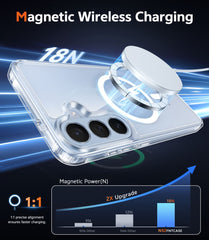 Samsung S26 FE Clear Case: Magnetic Charging Shockproof Magsafe Support
