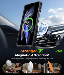 Samsung Galaxy Z Fold 7 magnetische robuste Hülle mit Ring-Ständer, Schutz nach Militärstandard