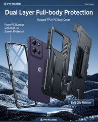 Motorola Moto G Power 5G 2026 6.7 Inch Phone Case: Rugged Protective Phone Case with Belt Clip Holster and Kickstand