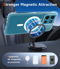 FNTCASE For Motorola Moto G 5G 2026 6.7 inch Clear Case: Magnetic Charging Shockproof Magsafe Support