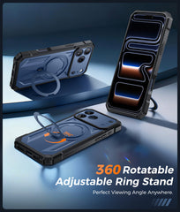 iPhone 17 Pro Max Magnetic Rugged Case Featuring Ring Kickstand Military Grade Protection