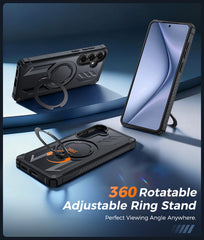 Samsung S26 Plus Magnetic Rugged Case Featuring Ring Kickstand Military Grade Protection