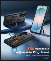 Samsung S26 Plus Magnetic Rugged Case Featuring Ring Kickstand Military Grade Protection
