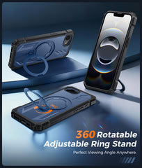 iPhone 17E Magnetic Rugged Case Featuring Ring Kickstand Military Grade Protection