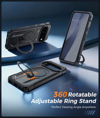 Google Pixel 11/ 11 Pro Magnetic Rugged Translucent Case Featuring Ring Kickstand Military Grade Protection