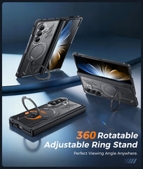 Samsung Galaxy Z Fold 7 magnetische robuste Hülle mit Ring-Ständer, Schutz nach Militärstandard