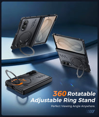 Samsung Galaxy Z Fold 8 with Hinge Protection Magnetic Rugged Case Featuring Ring Kickstand Military Grade Protection