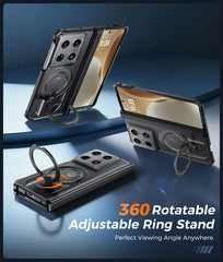 Motorola Razr Fold Magnetic Rugged Case Featuring Ring Kickstand Military Grade Protection with Belt Clip