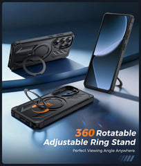 Samsung S26 Ultra Magnetic Rugged Case Featuring Ring Kickstand Military Grade Protection