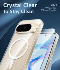 Transparente Handyhülle für Google Pixel 10/10 Pro/9/9 Pro (6,3 Zoll): Magnetisches Laden, stoßfest, Magsafe-Unterstützung 