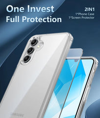 FNTCASE for Samsung Galaxy A26 6.64 inch Clear Case: Wireless Charging Anti Yellowing Shockproof Phone Case