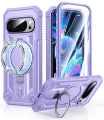 FNTCASE Google Pixel 10/ 10 Pro/ 9/ 9 Pro ケース リングホルダー付き マグネット式キックスタンド ミリタリーグレード 耐衝撃 保護 頑丈 携帯電話カバー