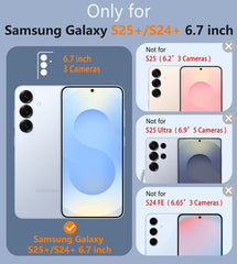 FNTCASE Samsung Galaxy S25 Plus 6.7インチケース: マットクリアミリタリーグレード落下保護電話カバー