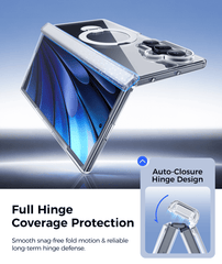 Samsung Galaxy Z Fold 8 Ultra/Z Fold 7 Case: 360° Spin Magnetic Stand, MagSafe, Screen Protector, Translucent Matte Military Grade Shockproof Full Hinge Protection