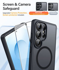 Samsung Galaxy S25 Ultra 6.9 Inch Phone Case: Magnetic Translucent Matte Shockproof Slim Phone Cover - Military Grade Drop Proof Hard Back Anti-Fingerprint Protective Case