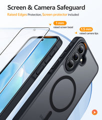 Samsung A37/A36/A56 Phone Case: Magnetic Translucent Matte Shockproof Slim Phone Cover - Military Grade Drop Proof Hard Back Anti-Fingerprint Protective Case