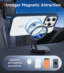FNTCASE for iPhone 14 Pro Case: Clear Anti Yellowing Magnetic Military Grade Drop Protection Cell Phone Cover - Rugged Shockproof Protective Bumper Transparent