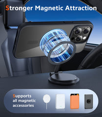 FNTCASE for iPhone 12 Pro Max Case: Clear Anti Yellowing Magnetic Military Grade Drop Protection Cell Phone Cover - Rugged Shockproof Protective Bumper Transparent