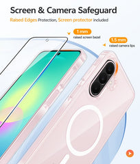 Samsung Galaxy A27 Clear Case: Magnetic Charging Anti Yellowing Shockproof Magsafe Support Phone Case