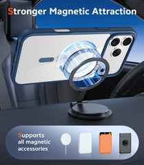 FNTCASE for iPhone 17 Pro Case: Clear Anti Yellowing Magnetic Military Grade Drop Protection Cell Phone Cover - Rugged Shockproof Protective Bumper Transparent