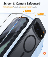 Google Pixel 11/ 11 Pro Case, FNTCASE Translucent Matte Magnetic Shockproof Cover, Military Drop-Tested Anti-Fingerprint Hard Back