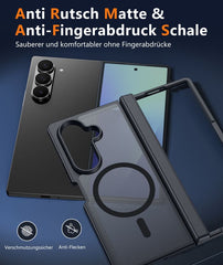 Samsung Galaxy Z Fold 7 Case: Hinge Protection Translucent Matte Magsafe Military Grade Shockproof Protective