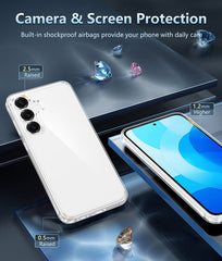 FNTCASE for Samsung Galaxy S25 FE Phone Case: Clear Slim Anti Yellowing Shockproof Protective