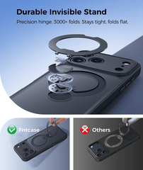 iPhone 17 Pro Max Case: 360° Spin Magnetic Stand, MagSafe, Screen Protector, Translucent Matte Military Grade Shockproof Full Camera Protective Phone Cover