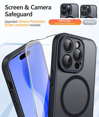 FNTCASE for iPhone 14 Pro Max Case: Strong Magnetic Translucent Matte Slim Shockproof Protective Drop Full Protection Phone Cover