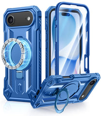 FNTCASE for iPhone 17 Air Case with Ring Holder Magnetic Kickstand Military Grade Shockproof Protective Rugged Cell Phone Cover