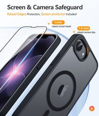 FNTCASE für iPhone SE 4/ SE 2025/ 16E Handyhülle: Magnetisches Laden, stoßfeste Magsafe-Unterstützung – Frosted Oil Spray Touch 