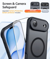 FNTCASE for iPhone 17 Air Case: Strong Magnetic Translucent Matte Slim Shockproof Protective Drop Full Protection Phone Cover