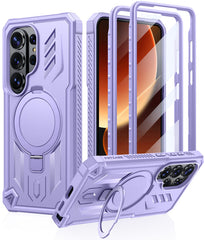 Magnetic Kickstand Case for Samsung Galaxy S26 Ultra 6.9”, Military Grade Protective Cover with Built-in Screen Protector & 2 Front Frames