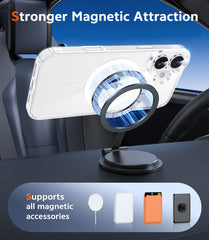 FNTCASE For iPhone 17 6.3 inch Clear Case: Magnetic Charging Shockproof Magsafe Support