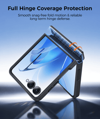 Samsung Galaxy Z Filp 8 Case: 360° Spin Magnetic Stand, MagSafe, Screen Protector, Translucent Matte Military Grade Shockproof Full Hinge Protection