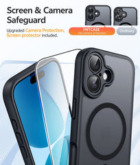 FNTCASE for iPhone 17 Case: Strong Magnetic Translucent Matte Slim Shockproof Protective Drop Full Protection Phone Cover