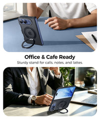 iPhone Ultra 2026 Case: 360° Spin Magnetic Stand Translucent Matte Military Grade Shockproof