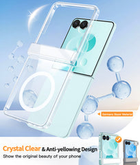 Samsung Z Flip 8 Clear Case: Magnetic Charging Shockproof Magsafe Support