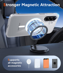 Samsung Galaxy A17 A16 Clear Phone Case: Magnetic Charging Shockproof Magsafe Support