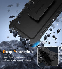 Samsung Galaxy A17 5G Phone Case: Dual Layer Military Grade Drop Protection Phone Cover with Belt-Clip Holster | Rugged Durable Heavy Duty Shockproof Protective Bumper Tough