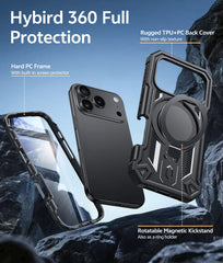 FNTCASE for iPhone 17 Pro Max Case with Ring Holder Magnetic Kickstand Military Grade Shockproof Protective Rugged Cell Phone Cover