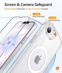 FNTCASE for iPhone 17E/ 16E 6.1 Inch Case: Magnetic Charging Anti Yellowing Shockproof Magsafe Support Phone Case