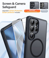 Samsung Galaxy S24 Ultra Phone Case: Magnetic Translucent Matte Shockproof Slim Phone Cover - Military Grade Drop Proof Hard Back Anti-Fingerprint Protective Case