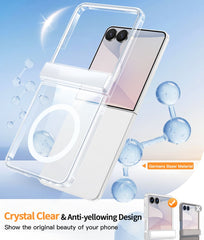Samsung Z Flip 8 Clear Case: Magnetic Charging Shockproof Magsafe Support