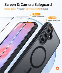 Samsung A37/A36/A56 Phone Case: Magnetic Translucent Matte Shockproof Slim Phone Cover - Military Grade Drop Proof Hard Back Anti-Fingerprint Protective Case
