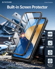 FNTCASE For Samsung Galaxy S25 FE Phone Case: Military Grade Shockproof with Built-in Screen Protector and Kickstand