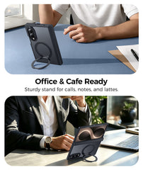 Samsung Galaxy Z Fold 8 Case: 360° Spin Magnetic Stand, MagSafe, Screen Protector, Translucent Matte Military Grade Shockproof Full Hinge Protection
