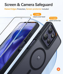 FNTCASE for Moto G Power 5G 2026/ 2025 6.8 Inch Phone Case: Magnetic Translucent Matte Shockproof Slim Phone Cover - Military Grade Drop Proof Hard Back Anti-Fingerprint Protective Case